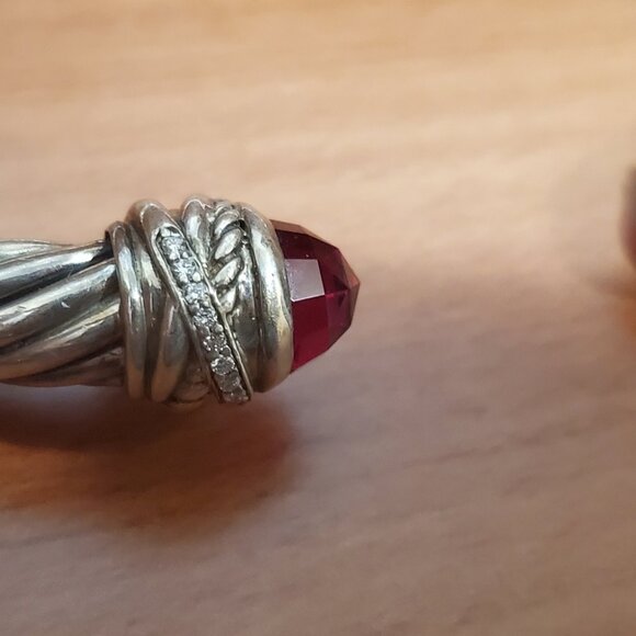 David Yurman Garnet Diamond crossover bracelet - Picture 2 of 4
